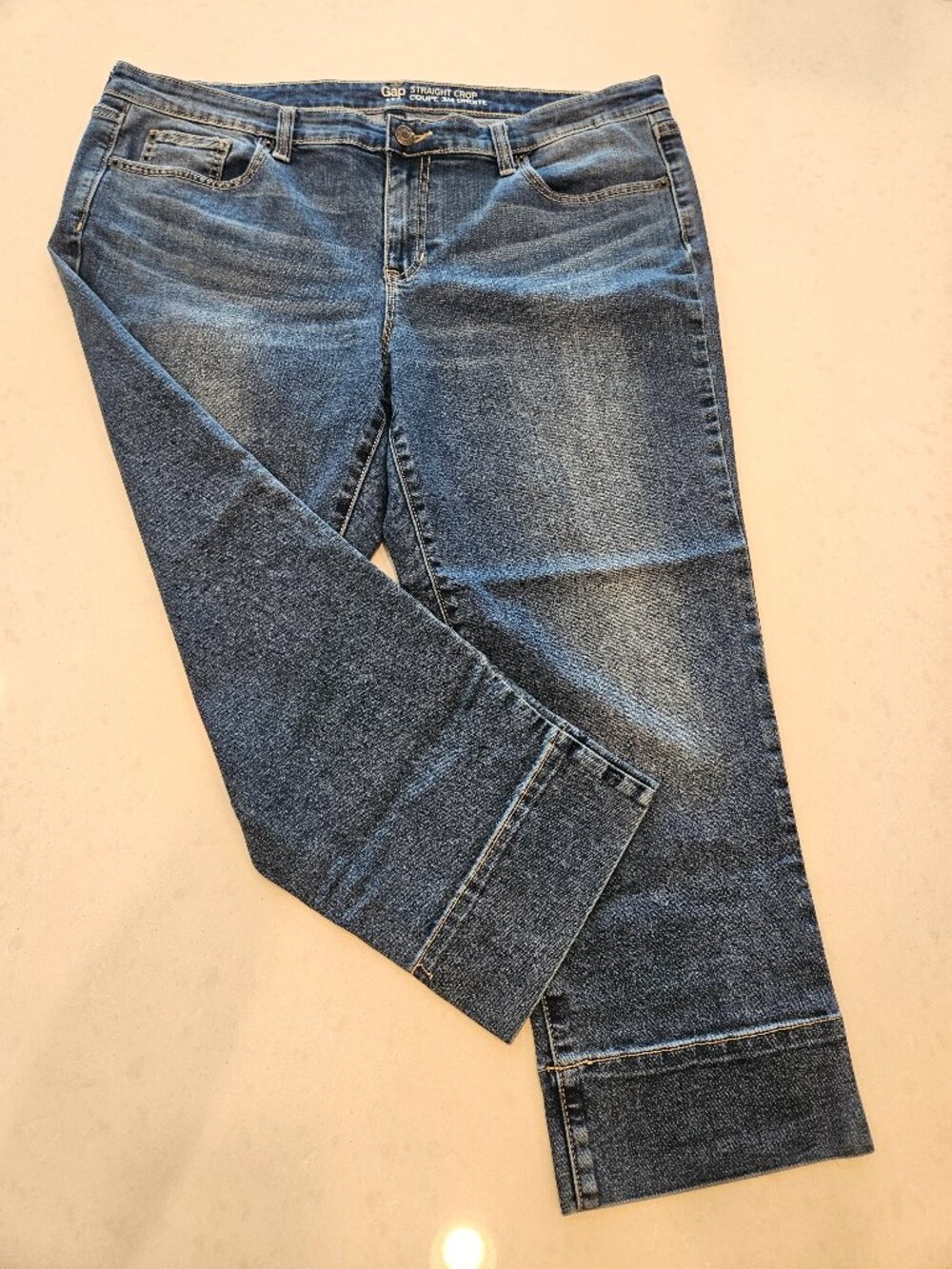 Gap Jeans Straight Crop Style - Mid-Tone Blue - 32R